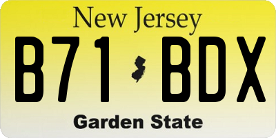 NJ license plate B71BDX