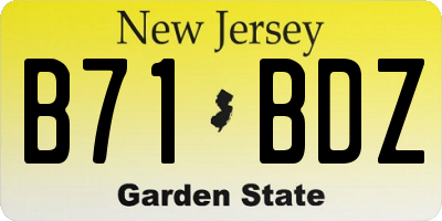 NJ license plate B71BDZ