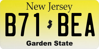 NJ license plate B71BEA