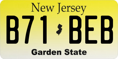 NJ license plate B71BEB