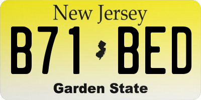 NJ license plate B71BED