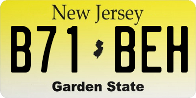 NJ license plate B71BEH