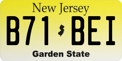 NJ license plate B71BEI