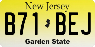NJ license plate B71BEJ