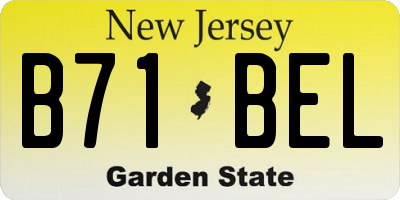 NJ license plate B71BEL