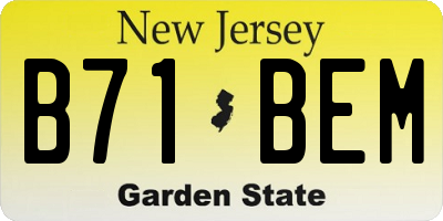 NJ license plate B71BEM
