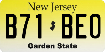 NJ license plate B71BEO