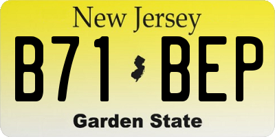 NJ license plate B71BEP