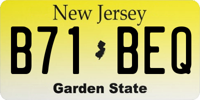 NJ license plate B71BEQ