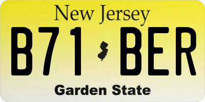 NJ license plate B71BER