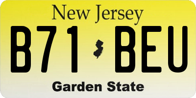 NJ license plate B71BEU