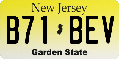NJ license plate B71BEV