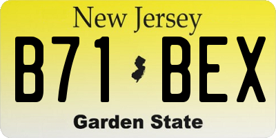 NJ license plate B71BEX