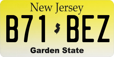 NJ license plate B71BEZ