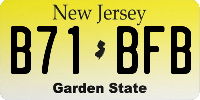 NJ license plate B71BFB