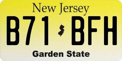 NJ license plate B71BFH