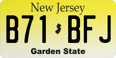 NJ license plate B71BFJ