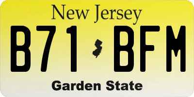 NJ license plate B71BFM