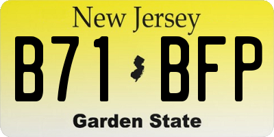 NJ license plate B71BFP