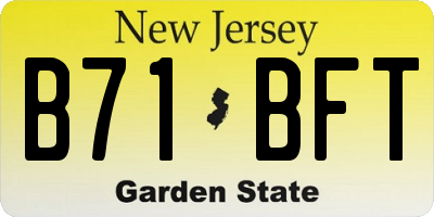 NJ license plate B71BFT