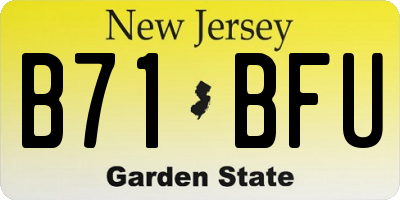 NJ license plate B71BFU