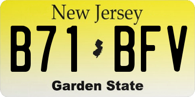 NJ license plate B71BFV