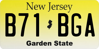 NJ license plate B71BGA