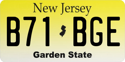 NJ license plate B71BGE