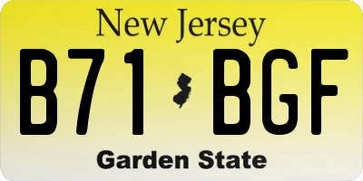 NJ license plate B71BGF
