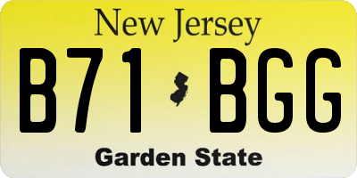 NJ license plate B71BGG