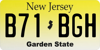 NJ license plate B71BGH