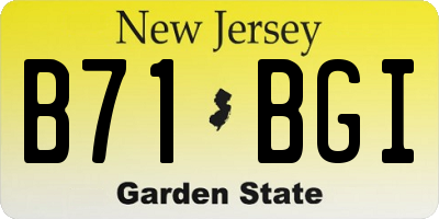 NJ license plate B71BGI