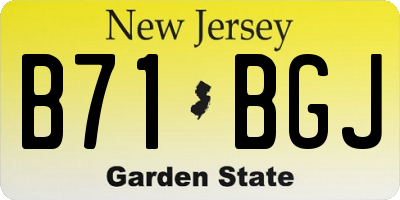 NJ license plate B71BGJ