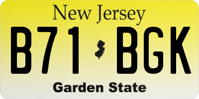 NJ license plate B71BGK