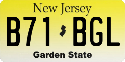 NJ license plate B71BGL