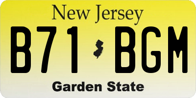 NJ license plate B71BGM