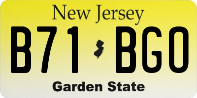 NJ license plate B71BGO