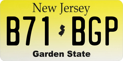 NJ license plate B71BGP