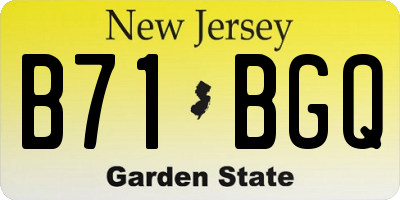 NJ license plate B71BGQ