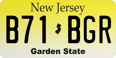 NJ license plate B71BGR