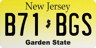NJ license plate B71BGS