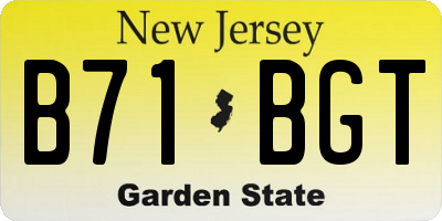 NJ license plate B71BGT