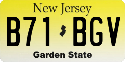 NJ license plate B71BGV