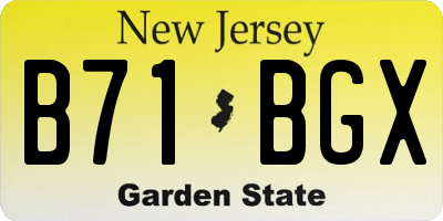 NJ license plate B71BGX