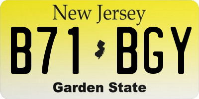 NJ license plate B71BGY