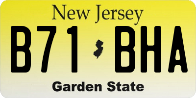 NJ license plate B71BHA