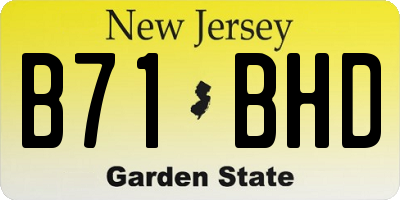 NJ license plate B71BHD
