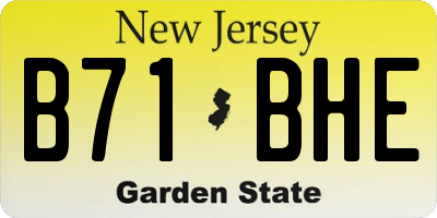 NJ license plate B71BHE