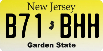 NJ license plate B71BHH