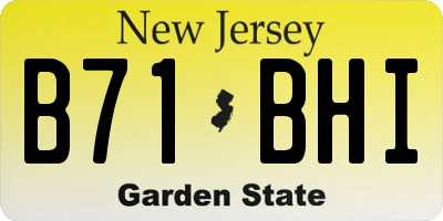 NJ license plate B71BHI
